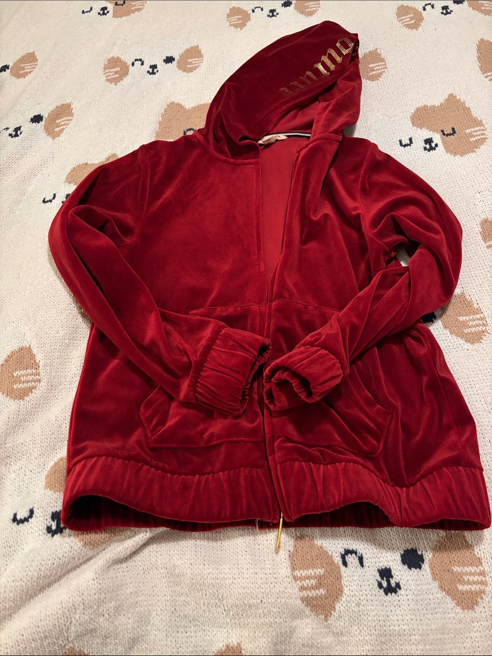 Juicy Couture Red Velvet Hoodie Jacket